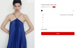 Vestido plisado cuello halter para Mujer por 15.99€