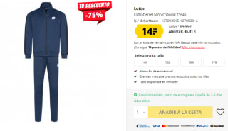 Chandal para Peques Lotto Derrel por 14€