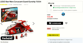 LEGO Star Wars Coruscant Guard Gunship voor €112,49 bij Intertoys