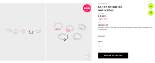 Set de anillos de animalitos por $1.999