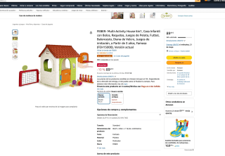 Casa Infantil FEBER Multi-Activity House 6in1 con Bolos Raquetas Juegos de Pelota Futbol Baloncesto Diana de Velcro por solo 89,49€