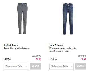 Oferta hasta 90% descuento en ropa Jack&Jones