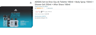 Set de regalo para hombre ADIDAS Ice Dive Eau de Toilette por 9.9€