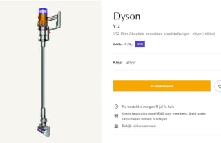 Dyson V12 Slim Absolute snoerloze steelstofzuiger voor €479 bij de Bijenkorf