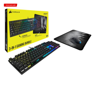Pack gaming - Corsair 3 in 1 Gaming Bundle 2021 Edition, Teclado, Ratón, Alfombrilla, USB, Retroiluminación por 79.99€