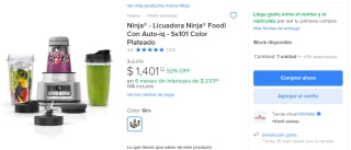 Licuadora Ninja Foodi SS101 por $1,401 en Amazon