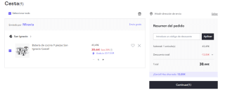 Batería de cocina San Ignacio Cassel de 9 piezas por 30.44€