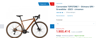 Cannondale TOPSTONE 1 - Shimano GRX - Gravelbike - 2023 voor €1.900,41 bij Bike23