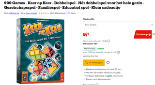 999 Games Keer op Keer voor €9,79 bij Bol