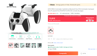 Controlador Inalámbrico Bluetooth Para PS4 marca Data Frog por 13,81€