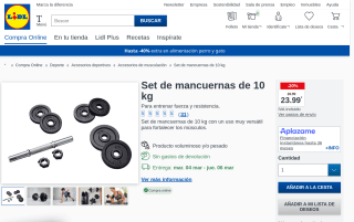 Set de mancuernas de 10 kg por 23,99€