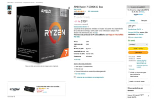 Procesador AMD Ryzen 7 5700X3D de socket AM4 por solo 215,99€