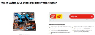 VTech Switch & Go Dino's Fire - Rover Velociraptor voor €9,99 bij Kruidvat