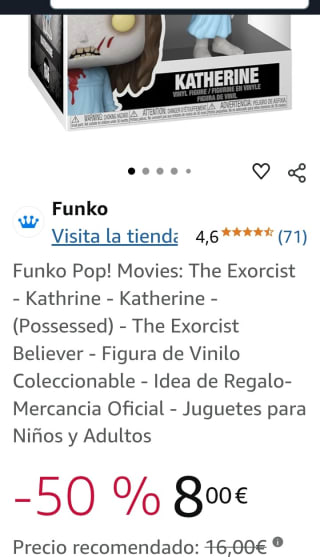Funko Pop Movies the Exorcist Katherine por 8€.
