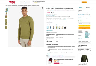 Sudadera Calvin Klein verde por solo 31,45€