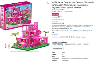 Mega Barbie Dreamhouse Casa con Bloques de construcción, Mini muñecas y Accesorios por 65,99€