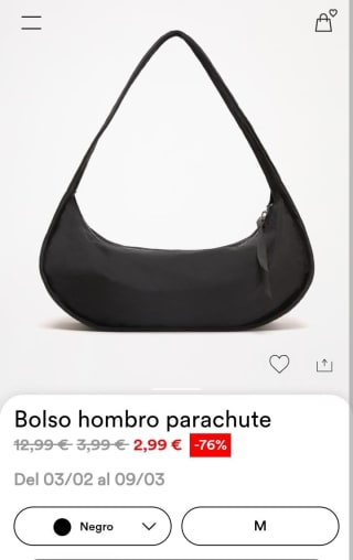 Bolso hombro parachute por 2,99€.