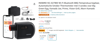 INKBIRD ISC-027BW BBQ temperatuurregelaar voor €99,99 bij Amazon