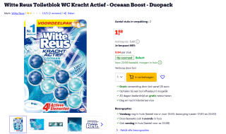 Witte Reus Toiletblok WC Kracht Actief - Oceaan Boost - Duopack voor €1,88 bij Bol.