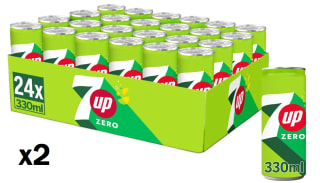 2 Packs de 24 Latas de 330ml de 7 UP Refresco cero de lima y limón, sin azúcares y sin calorías por 13.72€