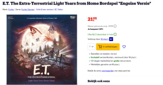 E.T. The Extra-Terrestrial Light Years from Home Bordspel *Engelse Versie* voor €21,05 bij Bol