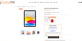 iPad 10 generación 10.9 64GB Plata por solo 352,32€