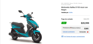 Motoneta Italika D150 por $20,999 en Italika