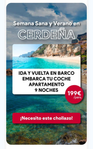 Cerdeña, Barco, Coche, Apartamento 9 noches Semana Santa y Verano por 199€ por persona.