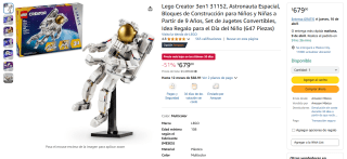 Lego Creator 3 en 1 Astronauta Espacial $679 | Descuento Amazon