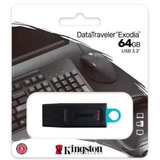Pen Drive da Kingston Datatraveler, modelo Exodia Usb 3.2 de 64GB - R$ 29