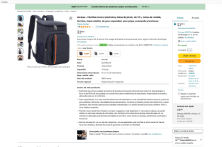 Mochila nevera isotérmica Aoresac por 19,80€