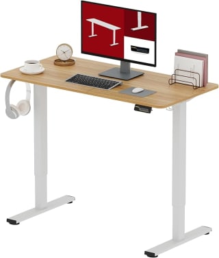 SANODESK 120 x 60 cm Escritorio Elevable Eléctrico con 2 Ganchos, Regulable en Altura por 113,99€