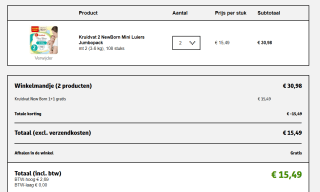 1+1 gratis op Kruidvat NewBorn Luiers