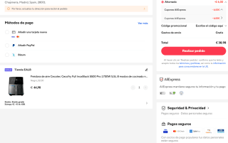Freidora de aire Cecotec Cecofry Full lnoxBlack 5500 Pro 1700W 5,5L 8 modos por solo 38,98€