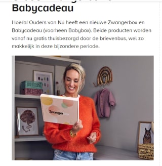 Gratis Zwangerbox of Babycadeau via Oudersvannu