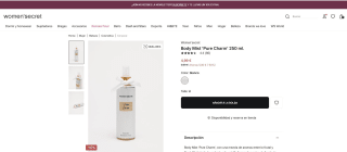 Women'secret Body Mist 'Pure Charm' 250 ml. por 4,99€