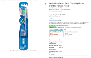 Oral-B Pro-Expert Extra Clean Cepillo De Dientes, Manual, Medio por tan sólo 0,99€
