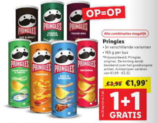 Pringles 1+1 Lidl vanaf maandag 26 september