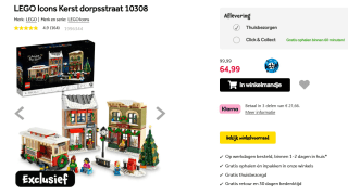 LEGO Icons Kerst dorpsstraat voor €64,99 bij Intertoys