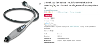 Dremel 225 Multitool machine accessoires - Flexibele as voor €21,99 bij Amazon