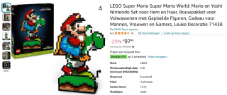 LEGO Super Mario World Mario en Yoshi 71438 voor €97,49 bij Amazon