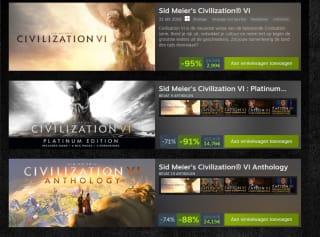 Tot 95% korting op Sid Meier's Civilization games bij Steam