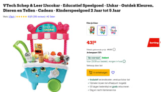 VTech Schep & Leer IJscokar - Educatief Speelgoed voor €43,59 bij Bol