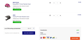 75% korting op een kinderhelm bij Futurumshop