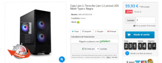 Caja Lian Li Torre Atx Lian Li Lancool 205 Mesh Type-c por 59,93€