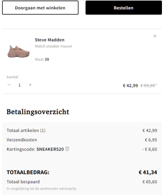 20% korting op sneakers bij Otrium