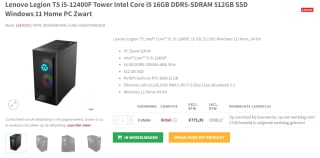 Lenovo Legion T5 (90SV008HMH) voor €938,17