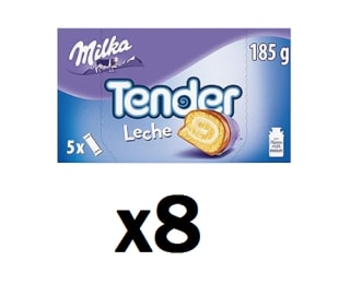 8 Paquetes de MILKA Tender barritas rellenas de chocolate con leche 5x37 g envase 185 g por 14.44€
