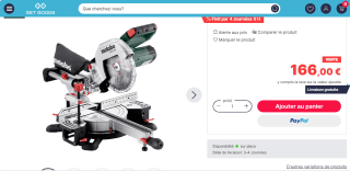 Scie à onglet metabo kgs 216 m à 166€