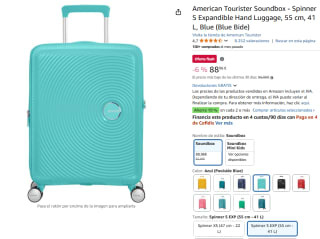 American Tourister Soundbox -Spinner S Expandible Hand Luggage, 55 cm, 41 L por 88,96€